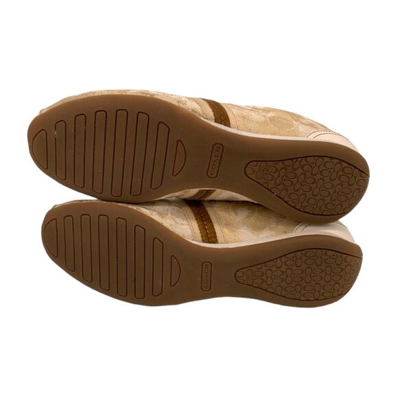 COACH Lissy ladies gold tone leather print sneakers US 8m - Picture 8 of 9